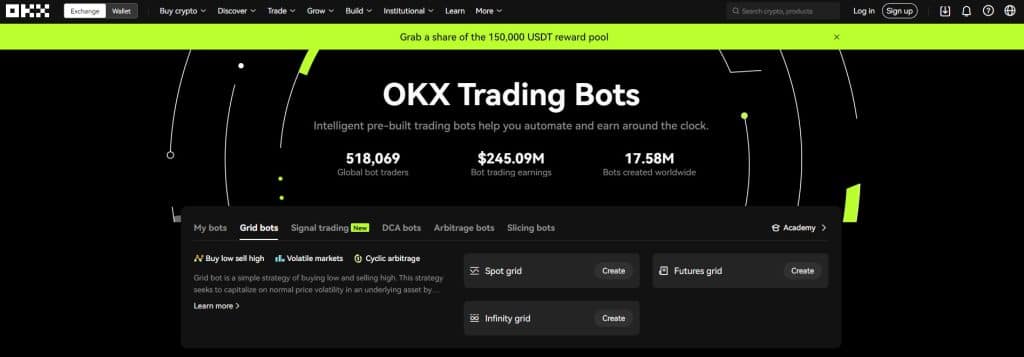 บอทเทรดคริปโตที่ดีที่สุด OKX Trading Bots