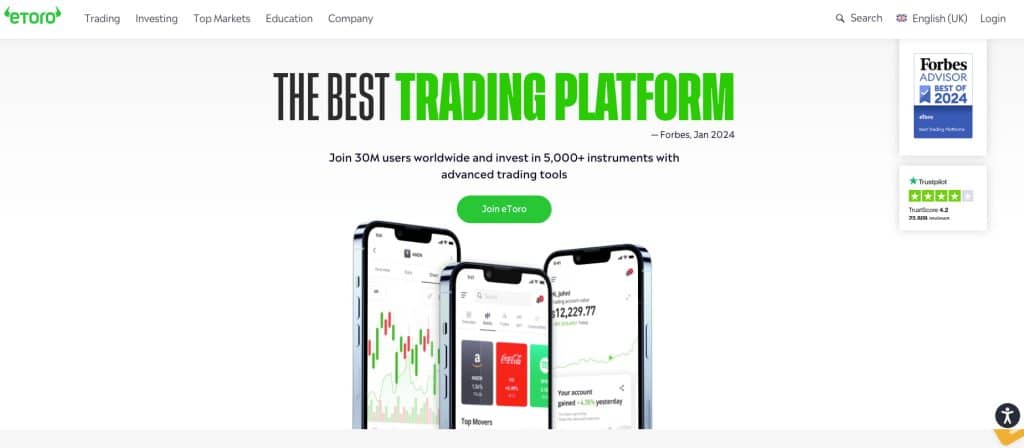 แพลตฟอร์มการซื้อขายที่ดีที่สุด eToro