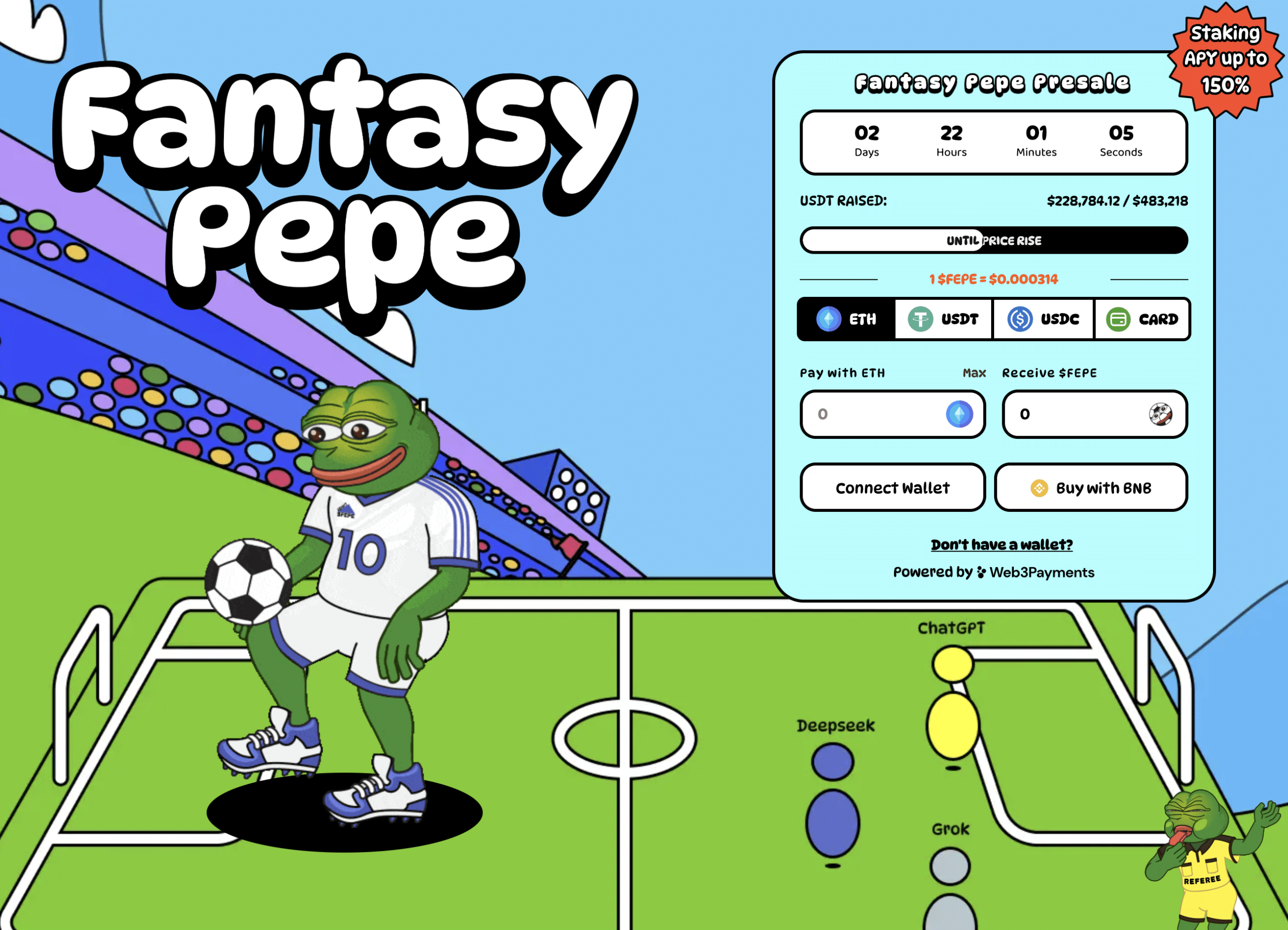 Fantasy Pepe เหรียญ AI Coin ที่ดีที่สุด เหรียญใหม่ ขวัญใจนักเตะ