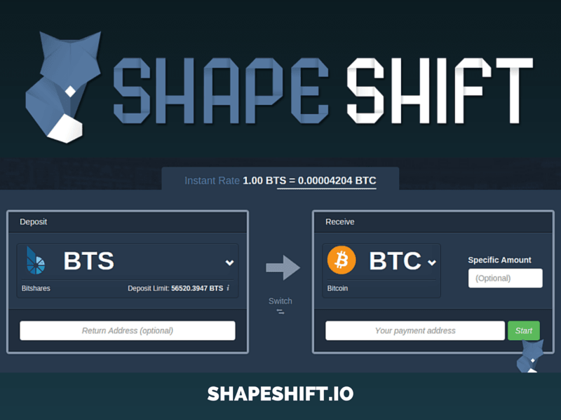 shape shift bitcoins