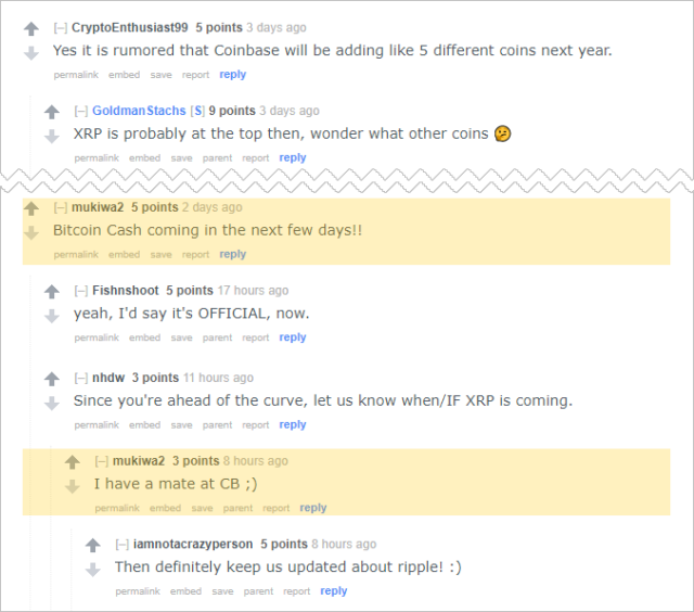 reddit cryptocurrency insider trading