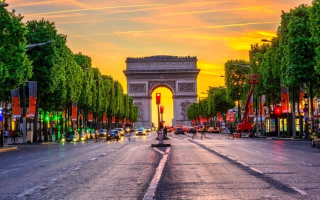 Champs-Elysees and Arc de Triomphe