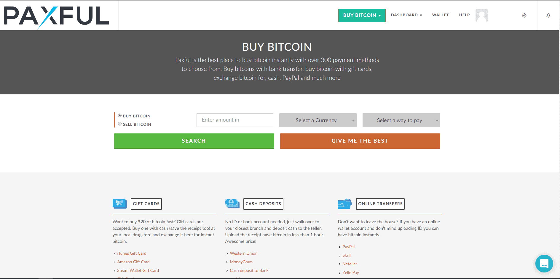 sell bitcoins paxful