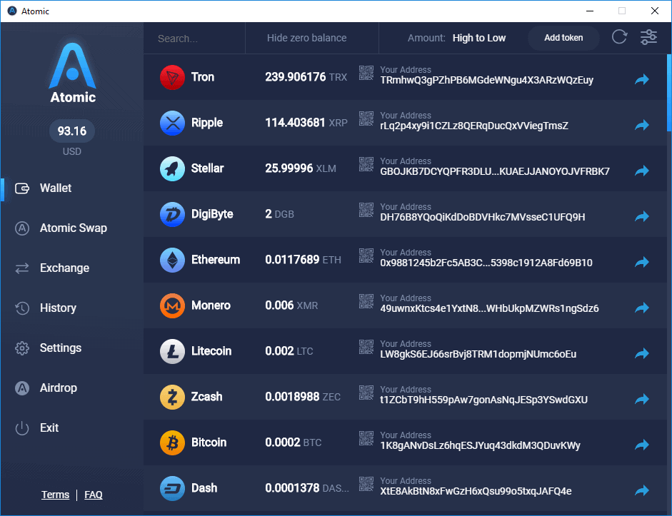 atomic wallet fees