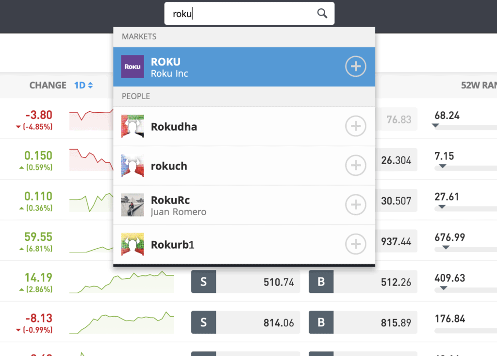 Roku eToro 