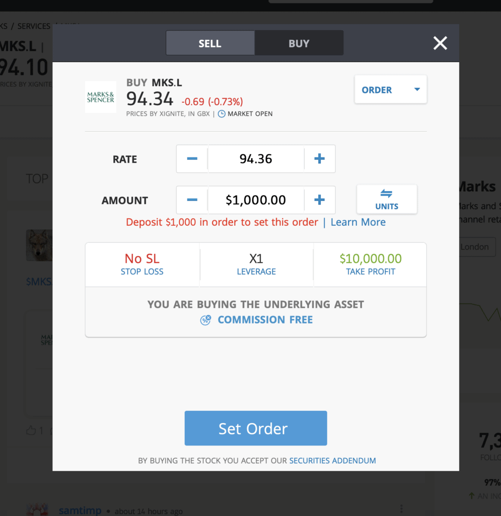 Buy Marks & Spencer shares eToro