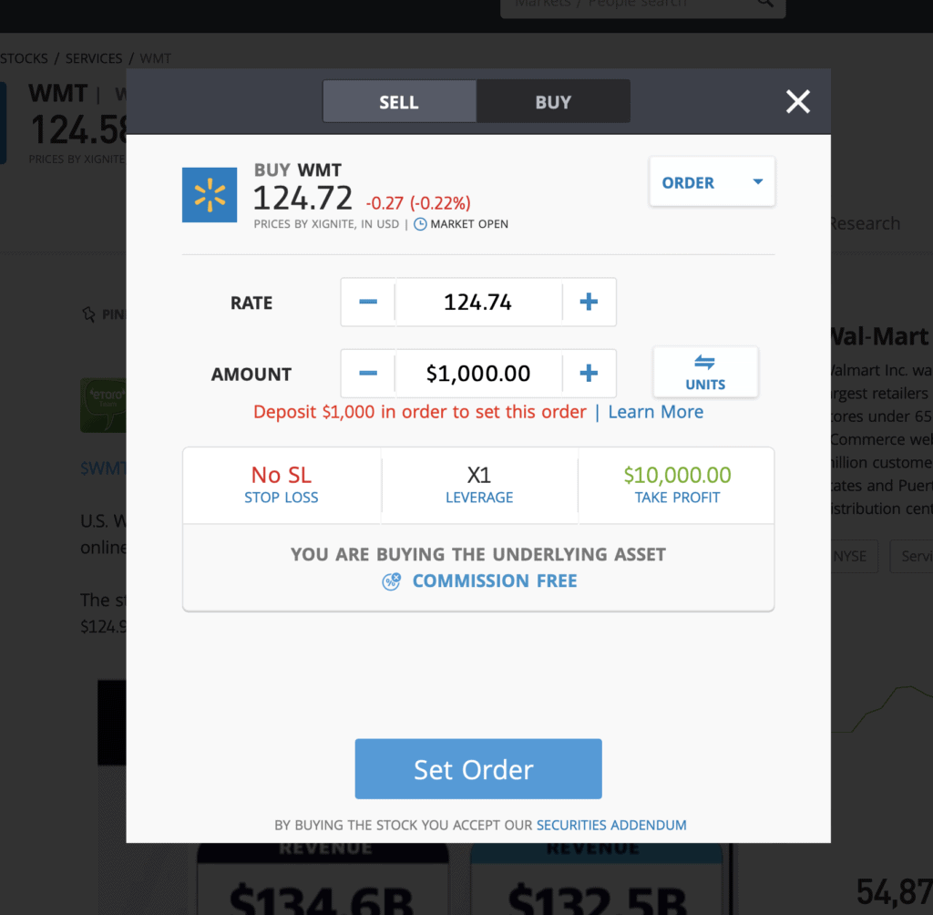 Buy Walmart stock eToro