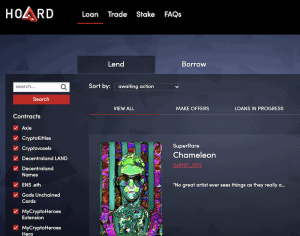 hoard marketpalce launches today 26 may 2021 for trading and lending NFTs