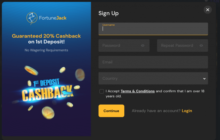 bitcoin casino login