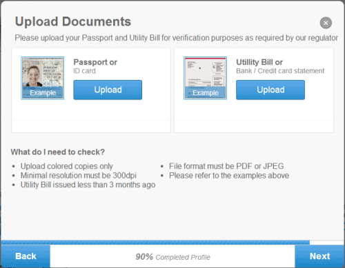 eToro Upload Documents