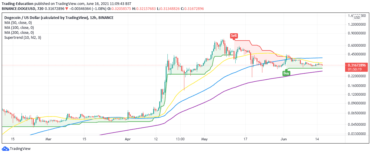 DOGE/USD price chart