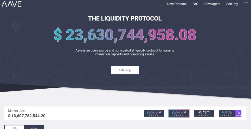 Aave staking platform