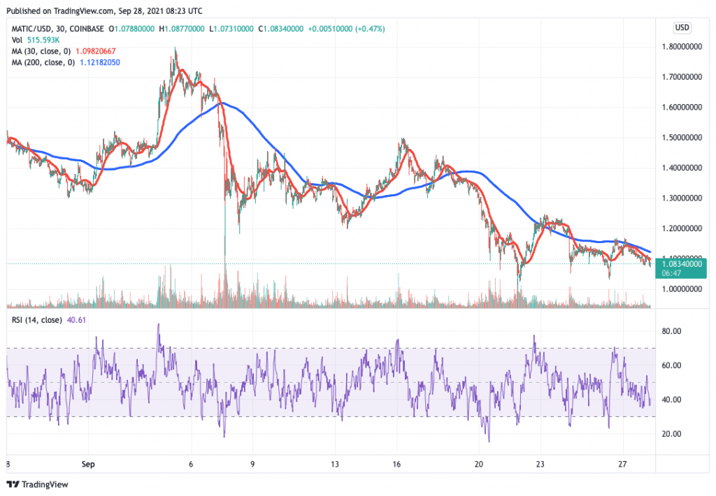 Polygon (MATIC) price chart.