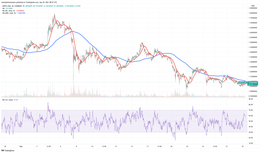 Polygon (MATIC) price chart.