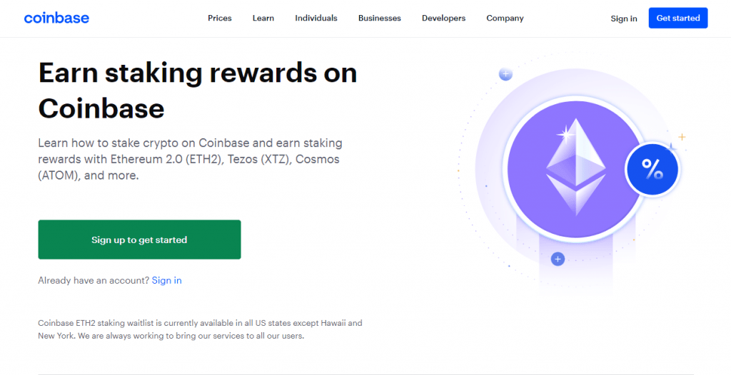 Coinbase staking