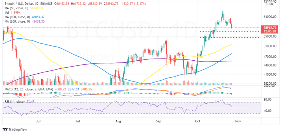 Bitcoin price Daily Chart