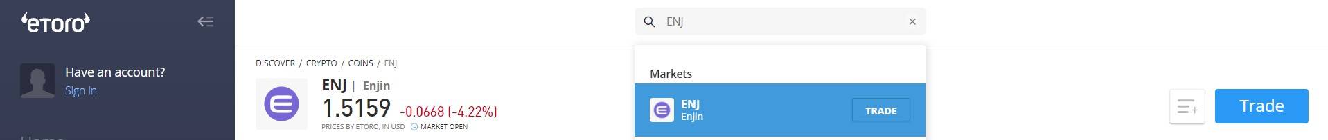 How to Buy Enjin (ENJ) on eToro