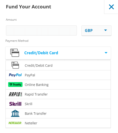 eToro fund account