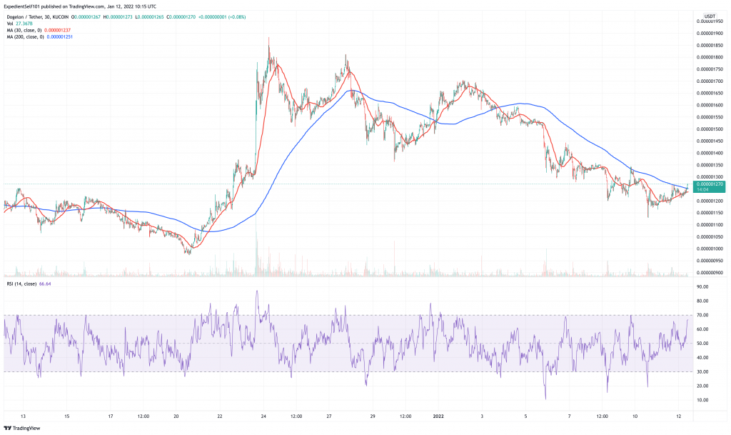 Dogelon Mars (ELON) price chart.