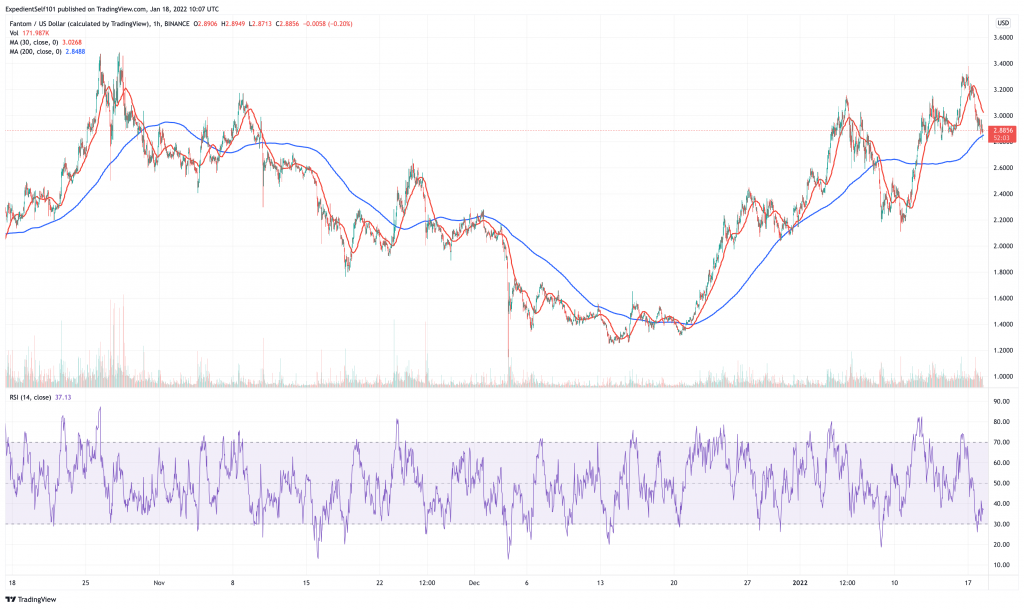 Fantom (FTM) price chart.