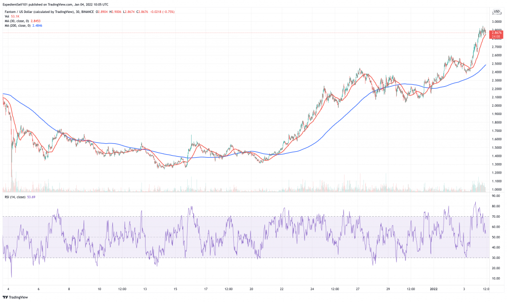 Fantom (FTM) price chart.