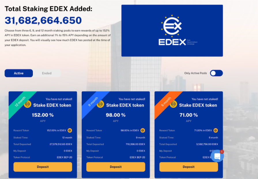 EDEX token staking