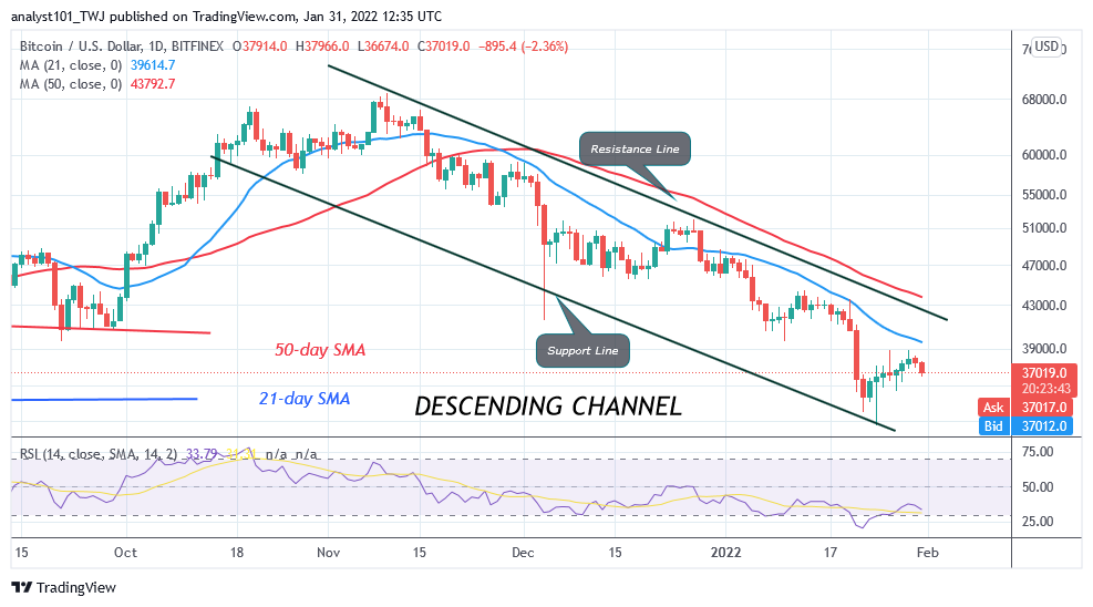 Bitcoin (BTC) баасын болжолдоо: Bitcoin 38,000 XNUMX доллардан жогору өзгөрүп тургандыктан, BTC / USD диапазондо