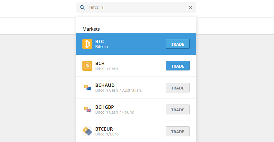 Trade Bitcoin online