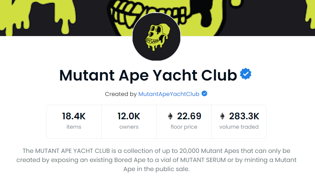 Buying Mutant Ape Yacht club NFT