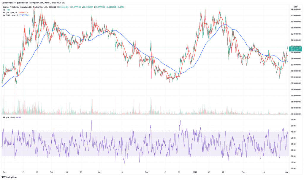 Cosmos (ATOM) price chart - 5 best cryptocurrency to buy on low prices.