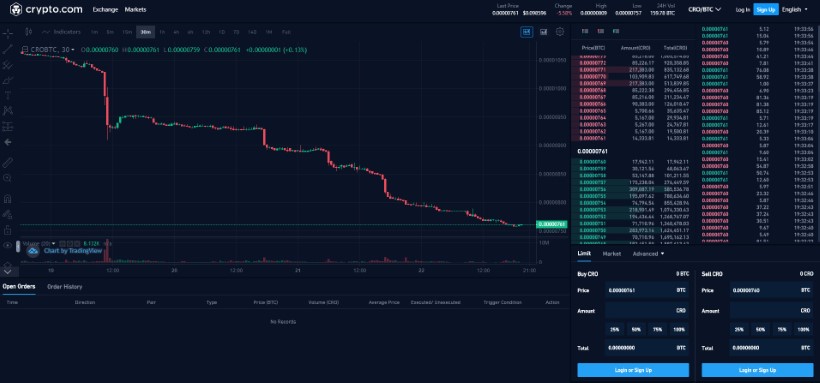 crypto.com platform screenshot