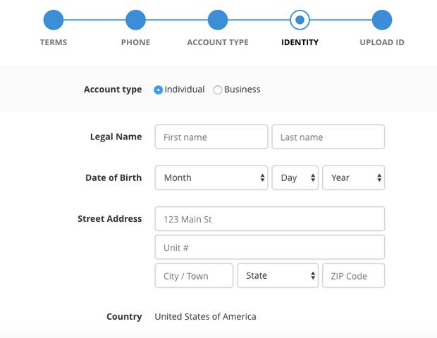 Coinbase sąskaitos sudarymas