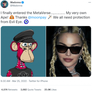 Madonna Now Owns an APE NFT