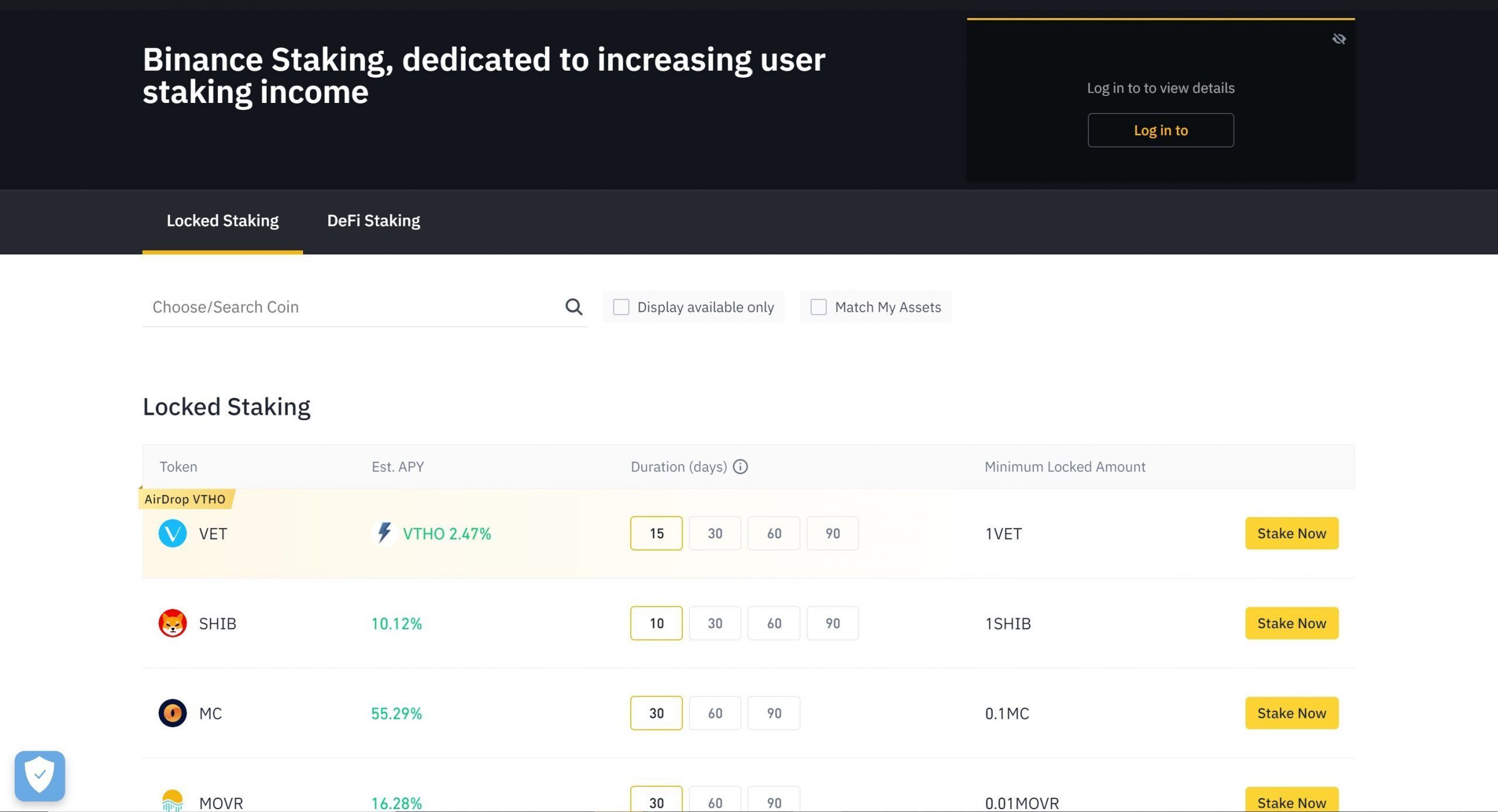 Binance Staking