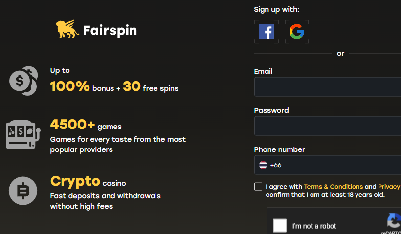 FairSpin Welcome Bonus
