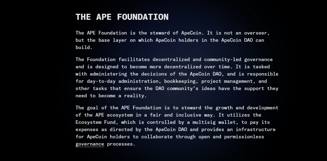 Ape foundation