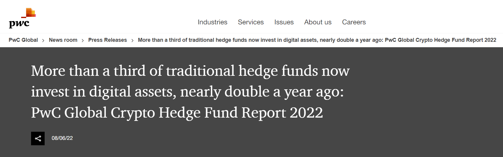 PWC report on Crypto investment hedge fund