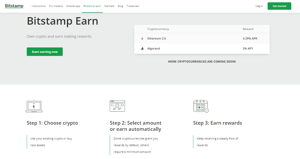 Bitstamp Earn product launched in USA