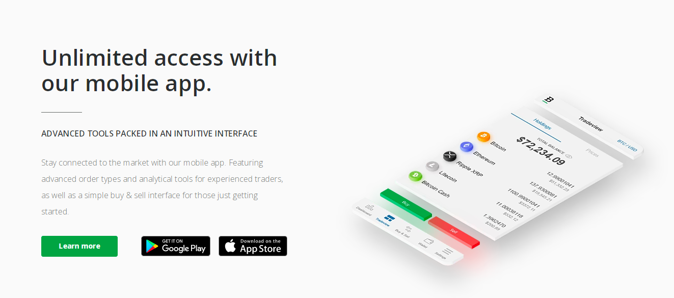 Bitstamp mobile app