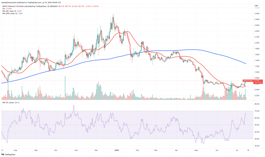 Polygon (MATIC) price chart.