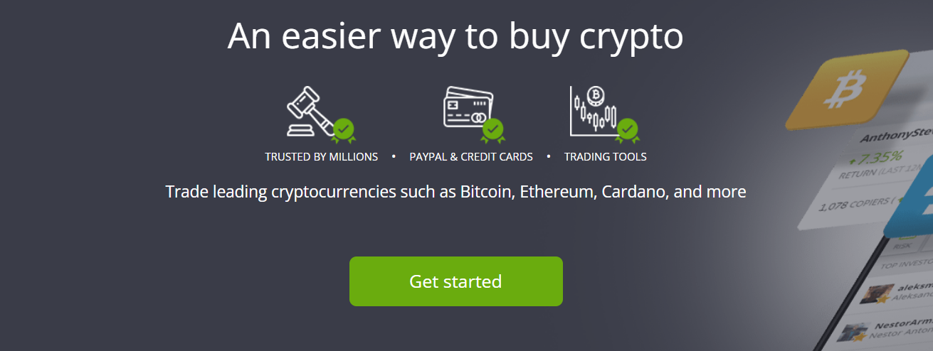 etoro llwyfan gorau ar gyfer prynu crypto