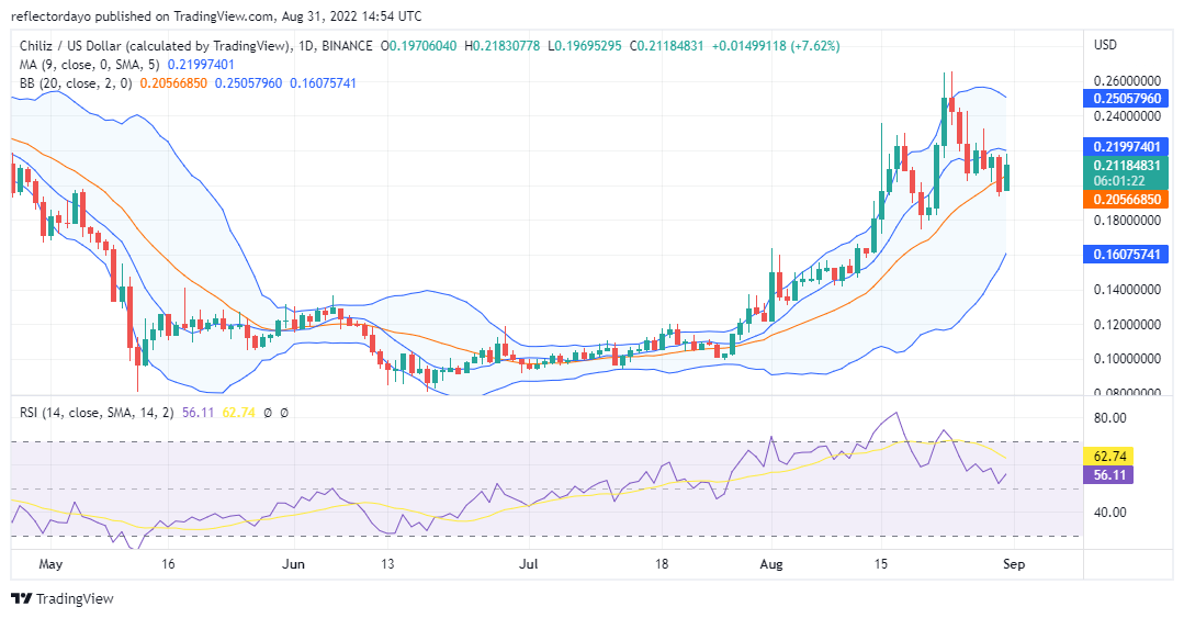 Chiliz Price Analysis for 31th of August: CHZ/USD Is Still in an Uptrend