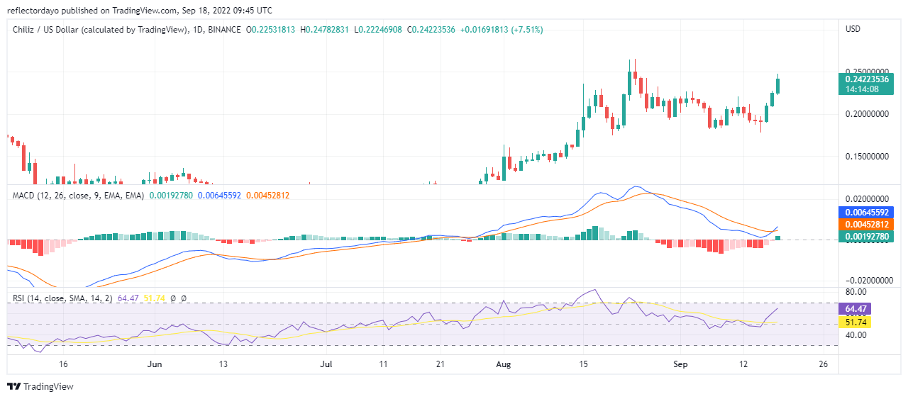Chiliz Price Analysis for 18th of September: CHZ/USD Sky Rockets