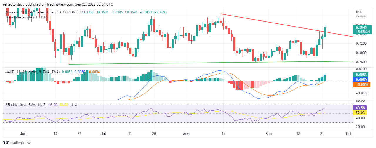 Algorand Price Analysis for 22nd of September: ALGO/USD Targeting $0.3600 Resistance Levels 