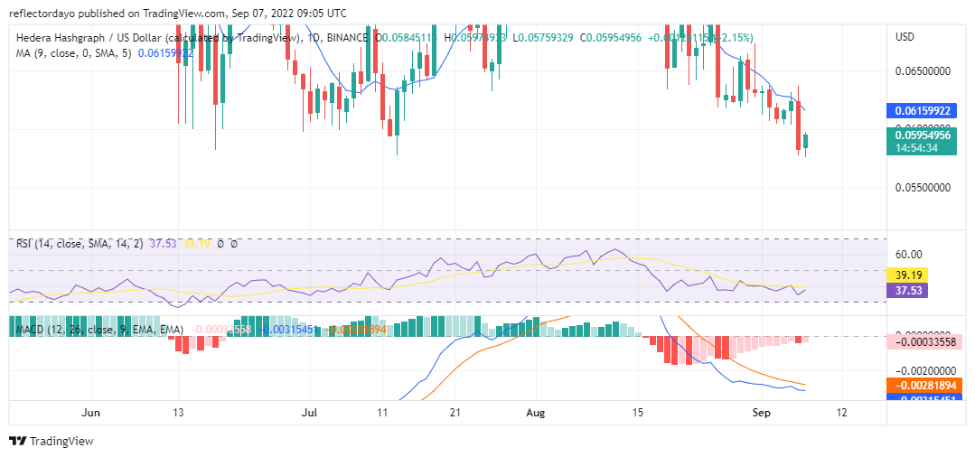 Hedera Hashgraph Price Analysis for 7th of September: HBAR/USD Bulls Are Trying to Regain the Market