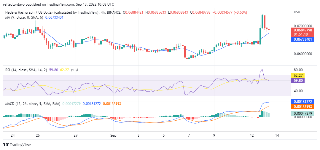 Hedera Hashgraph Price Analysis for 13th of September: HBAR/USD Traders Are Taking Profit