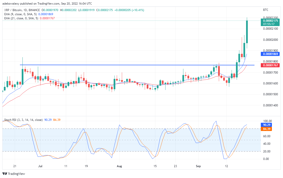 XRP Goes Bullish palaužia ilgalaikį pasipriešinimą, banginis perka tamadogę