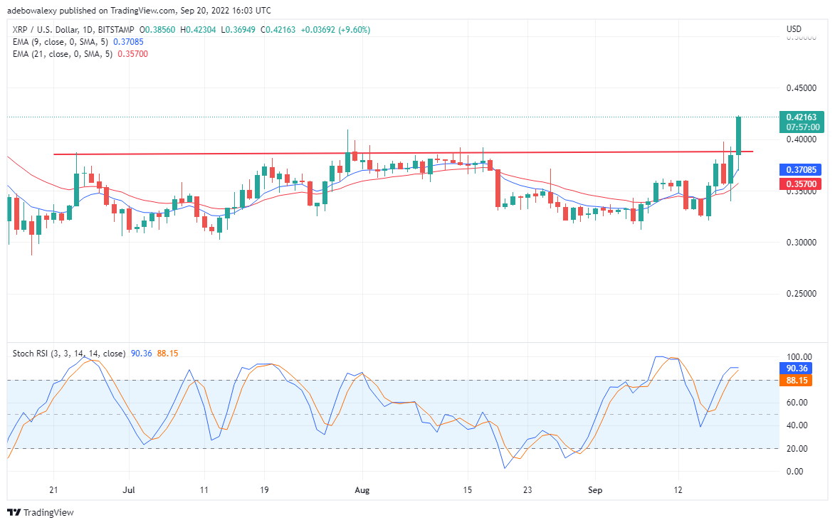 XRP Mus Bullish Breaks Lub Sijhawm Ntev Ntev, Ib Tug Whale Yuav Tamadoge