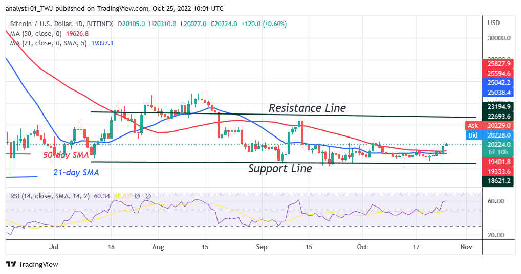 Bitcoin Price Prediction for Today, October 25: BTC Price Is Unable to Sustain above $20.5K