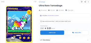 Tamadoge Ultra-Rare NFT Now Available on OpenSea